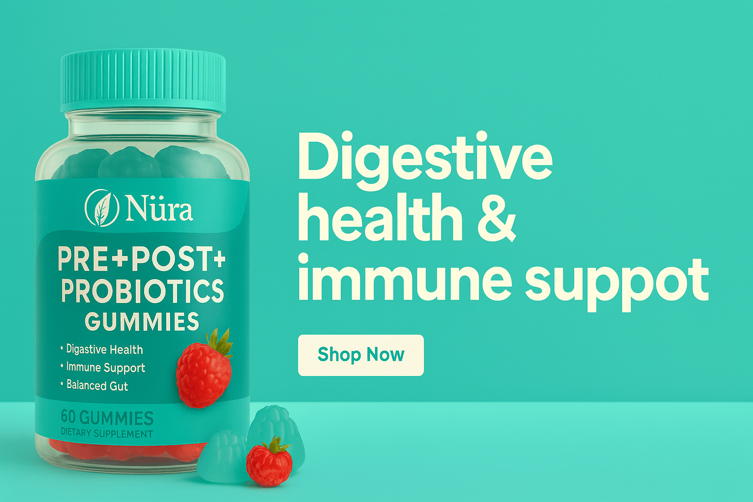 Probiotic Gummies - Gut Health & Immune Support | Nura Nutrition - Nura Nutrition